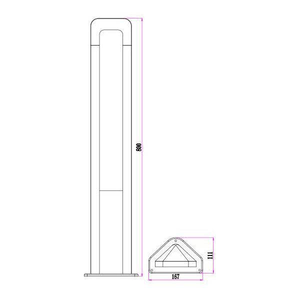 CLA HATHOR Exterior LED Surface Mounted Bollard Lights IP54