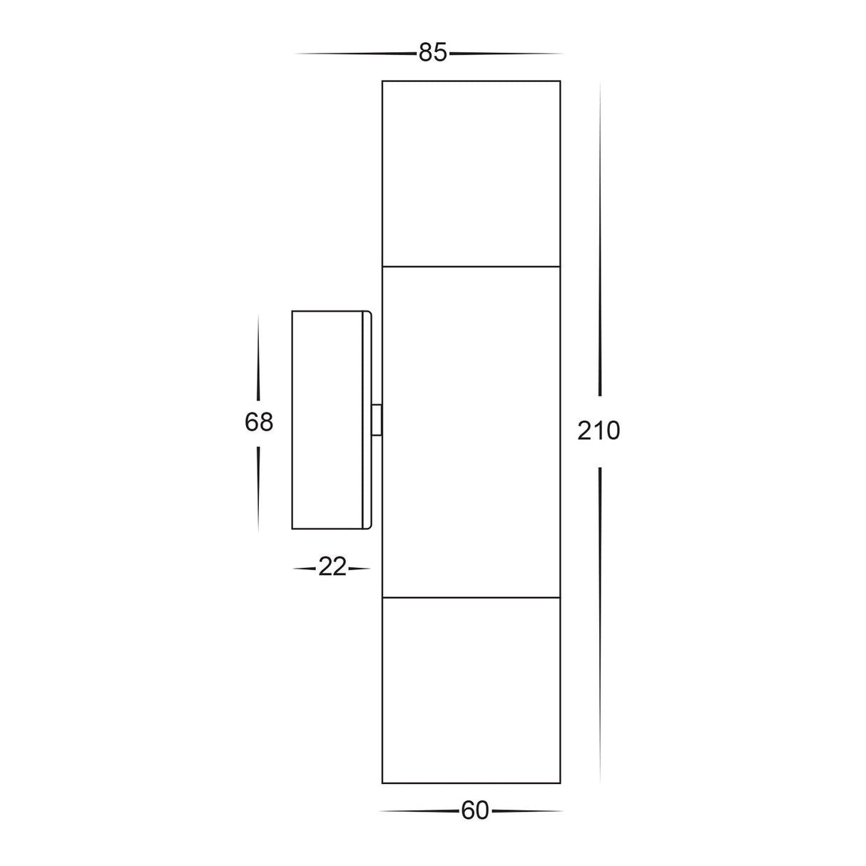 Havit HV1035T HV1037T Tivah White TRI Colour Up & Down Wall Pillar Lights