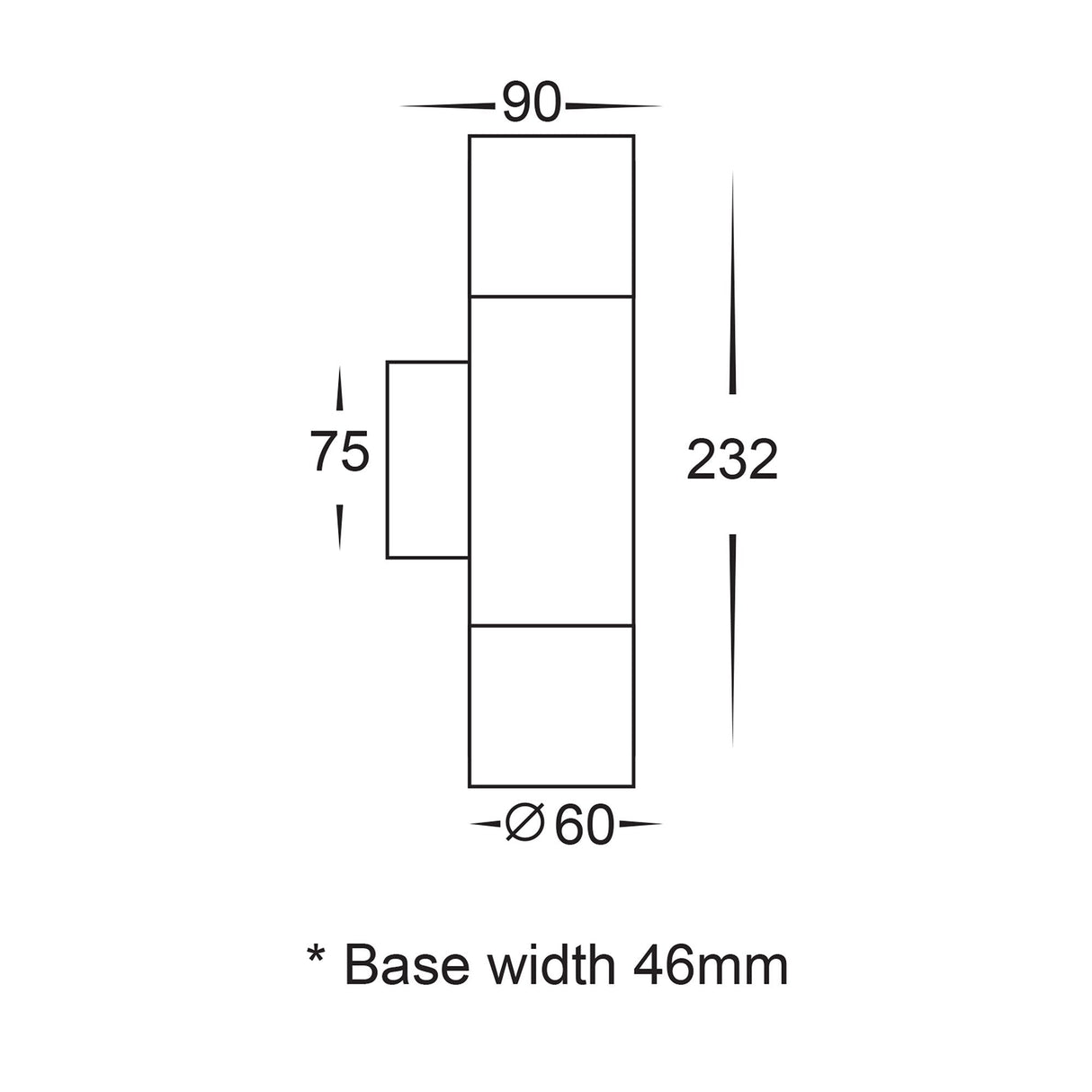 Havit HV1071T Piaz Stainless Steel TRI Colour Up & Down Wall Pillar Lights