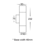 Havit HV1071T Piaz Stainless Steel TRI Colour Up & Down Wall Pillar Lights