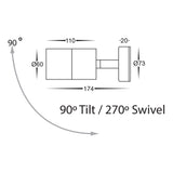 Havit HV1272T Fortis 5w Gu10 Led Single Adjustable Wall Pillar Light