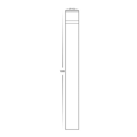 Havit HV1626T-BLK Highlite Black LED Bollard Light