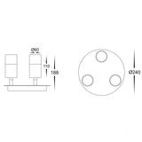 Havit HV4001T-3-RND Tivah 3 Light TRI Colour Round Plate