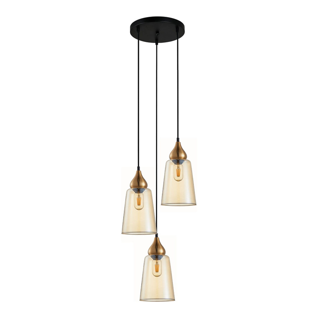 CLA JEREZ1 Interior Bronze Amber Glass Flat Top Ellipse Pendant Lights