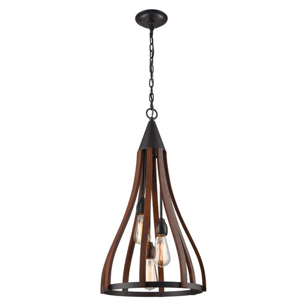 CLA Khaleesi Oak Dark Red Wood Pendant Lights