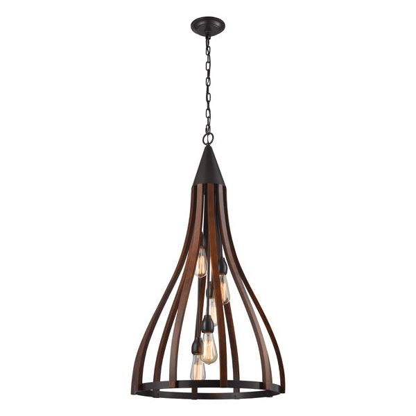 CLA Khaleesi Oak Dark Red Wood Pendant Lights