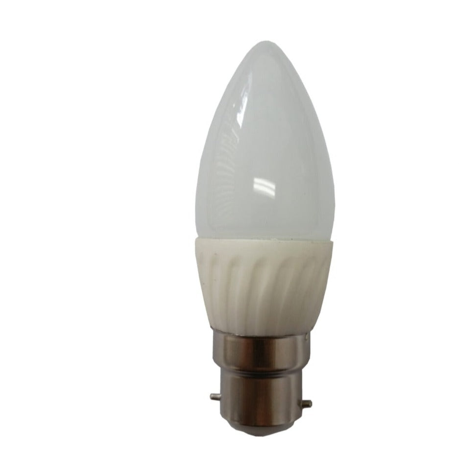 LED 4 Watt B22 Candle Frosted Globes by VM Lighting