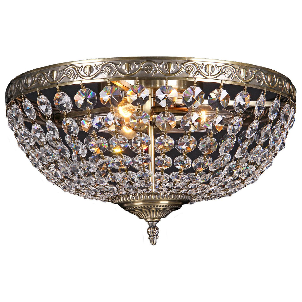 Lighting Inspiration Le Pavillon Flush 40Cm Large 3Lt Antique Brass