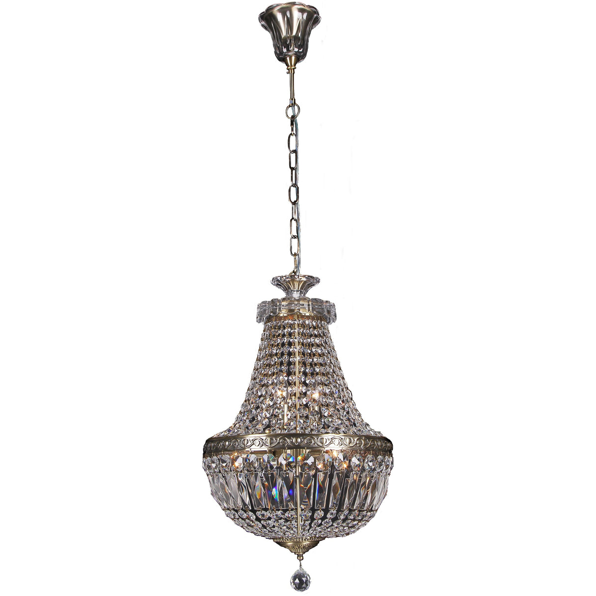 Lighting Inspiration Le Pavillon Basket Small 30Cm 3Lt Antique Brass