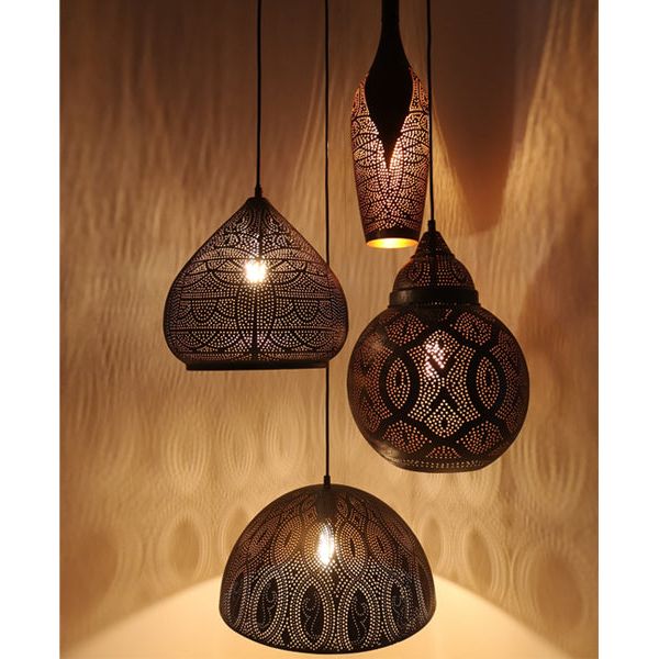 CLA MARRAKESH Black Shade with Gold Interior Pendant Lights