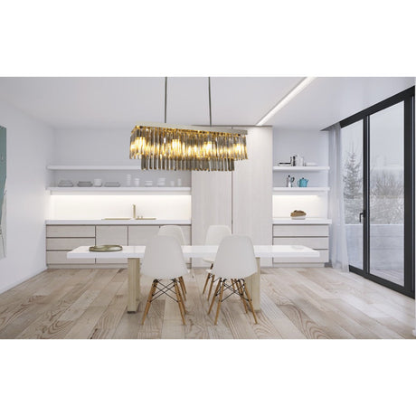 Marki Grey/Chrome Crystal Pendant 80cm by VM Lighting