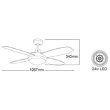 Martec Lifestyle Mini 42″ Ceiling Fan With 24W CCT LED Light