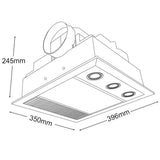 Martec Linear Mini 3 in 1 Bathroom Heater With Exhaust Fan And LED Lights