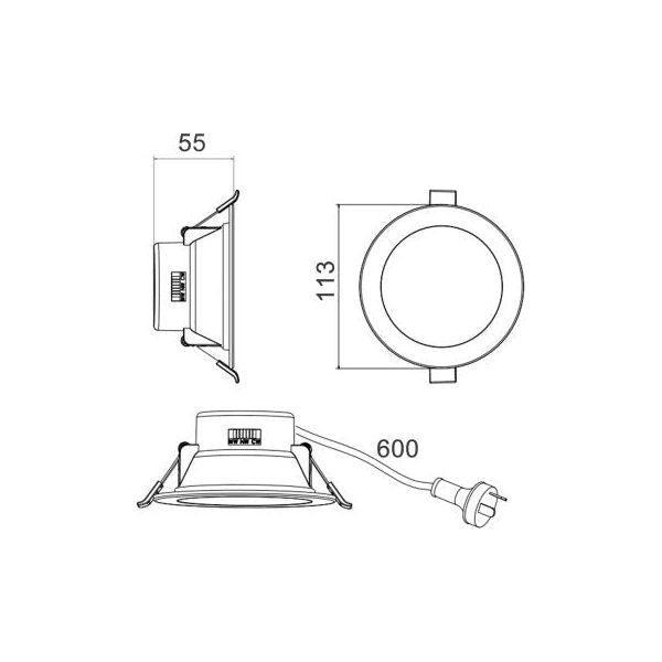 CLA NOVADLUX01A LED Dimmable Tri-CCT with Changeable Faceplate (via clip) Recessed Downlight