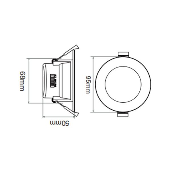 CLA LED Dimmable Tri-CCT with Changeable Clip Faceplate Recessed 8W Downlights