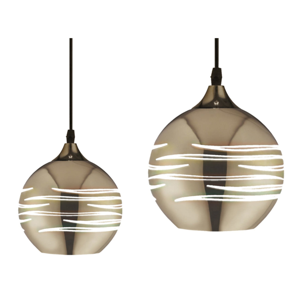 Neptune 150mm/200mm 3D Chrome Pendant by VM Lighting