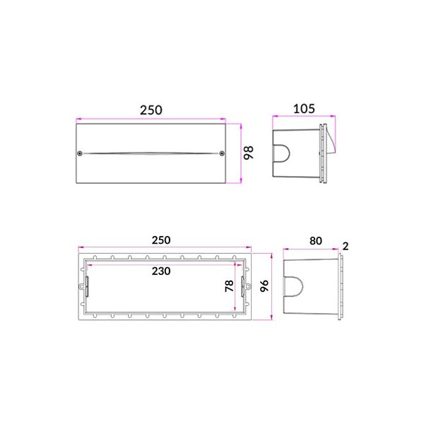 CLA Oga Exterior LED Recessed Wall Lights