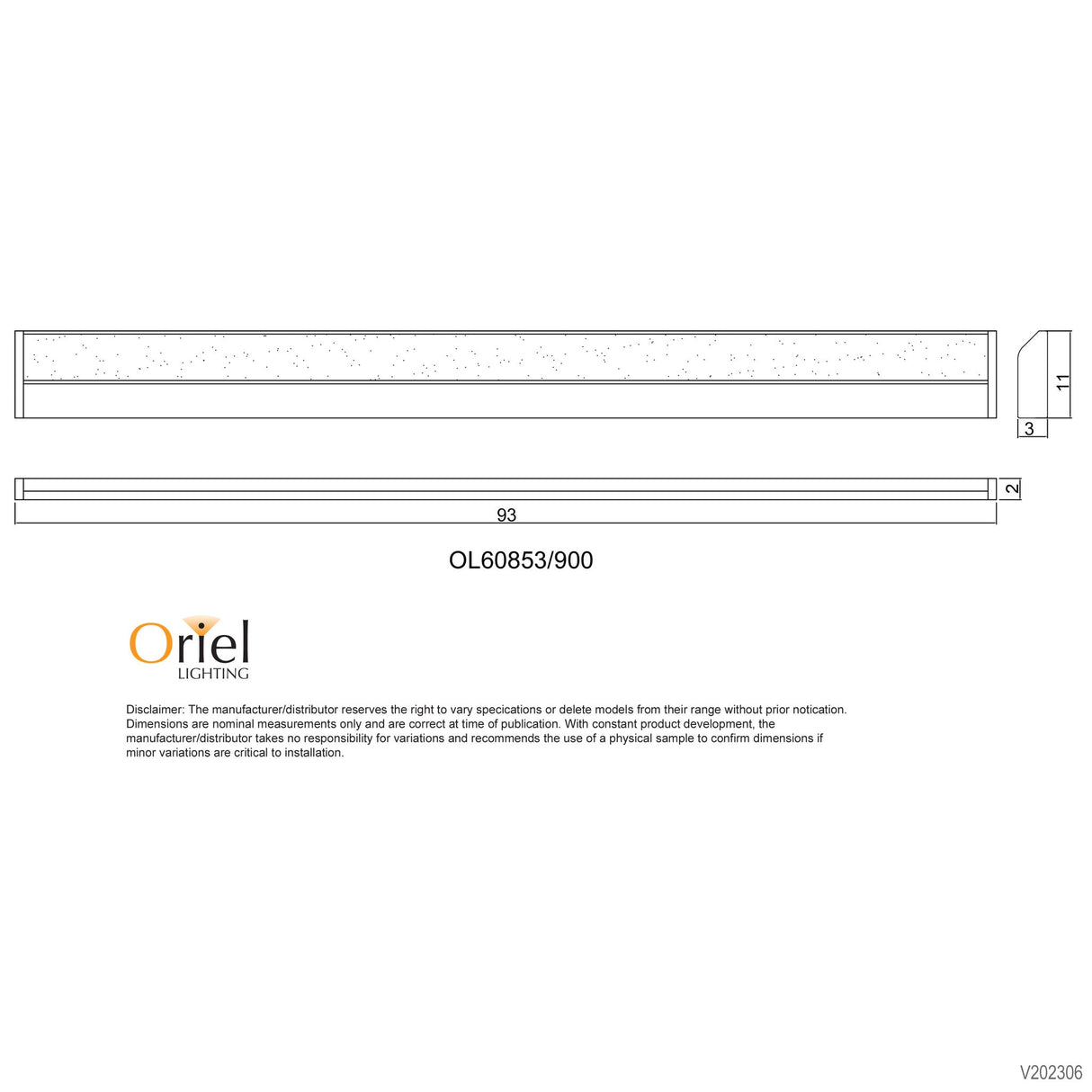 Oriel MODE.90 CTS 90cm TriColour LED Vanity Light