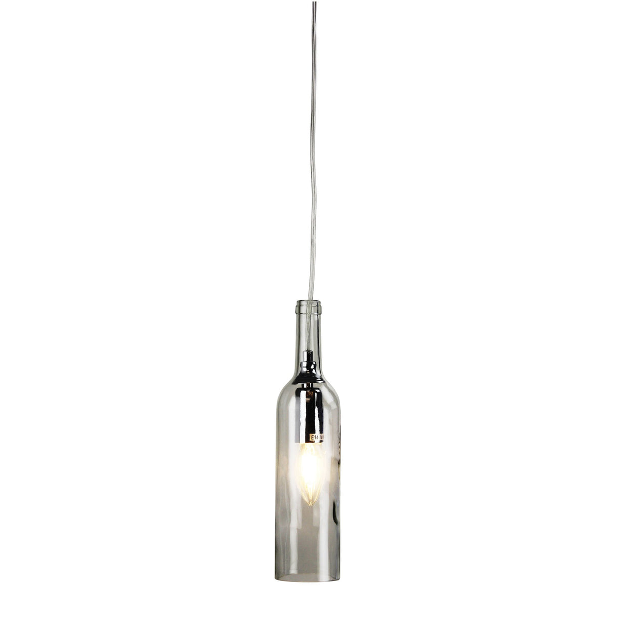 Oriel Lighting VIN Wine Bottle Clear Glass Pendant E14