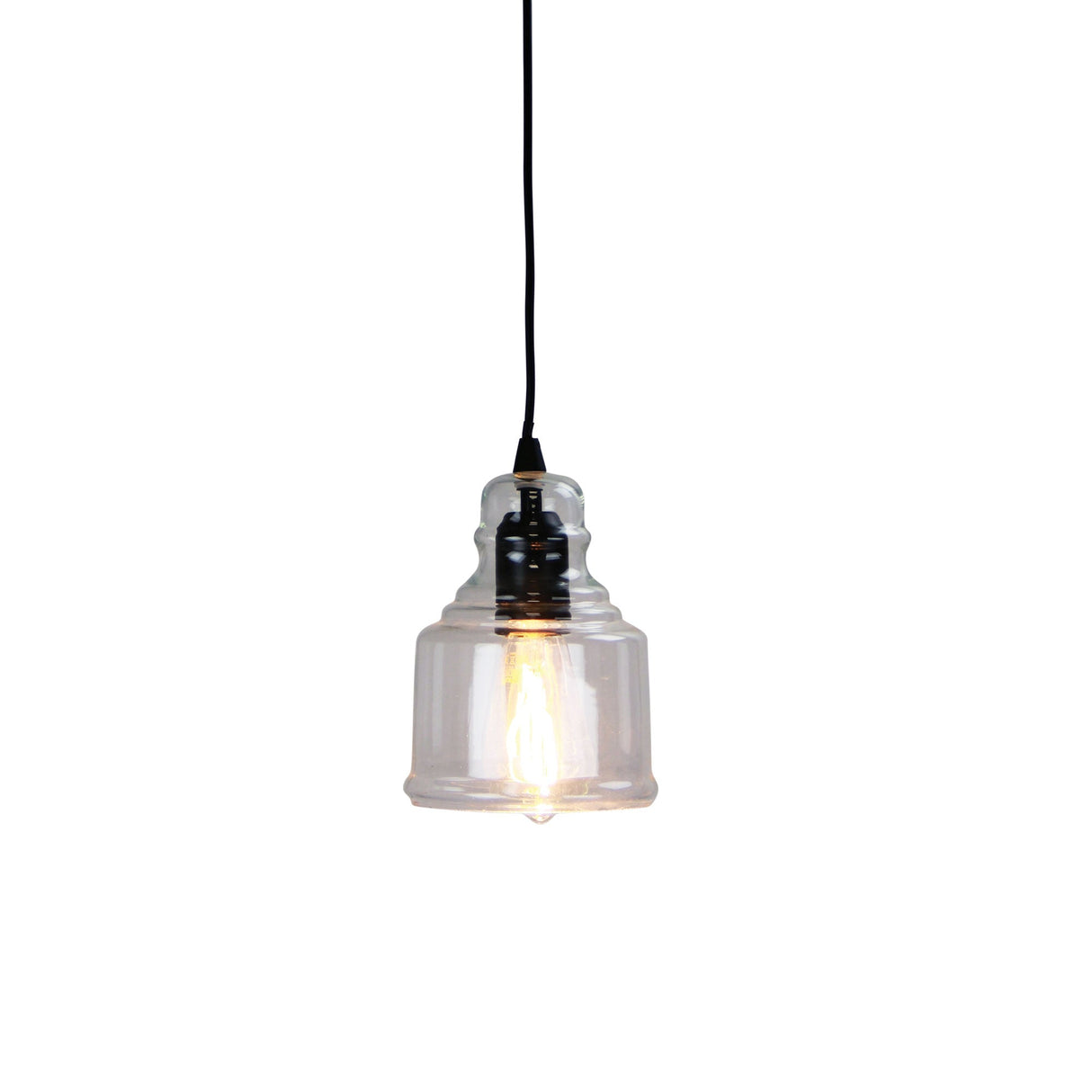 Oriel Lighting AUBURN 2 Clear Glass Single Pendant