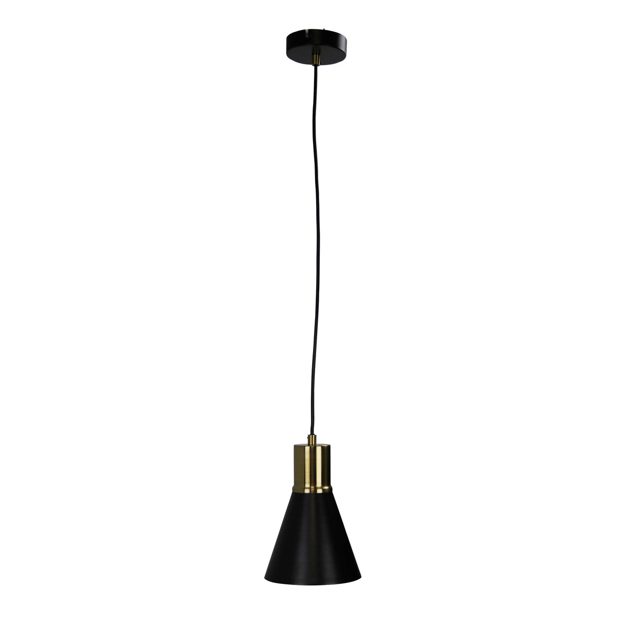 Oriel Como Single Antique Brass Black and Antique Brass Single Pendant