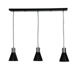 Oriel Como 3 Light Brushed Chrome Black and Brushed Chrome 3 Light Bar Pendant