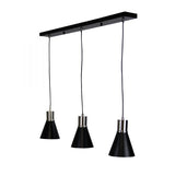 Oriel Como 3 Light Brushed Chrome Black and Brushed Chrome 3 Light Bar Pendant