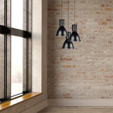 Oriel Lighting Bay 19 Black Retro Industrial Single Pendant