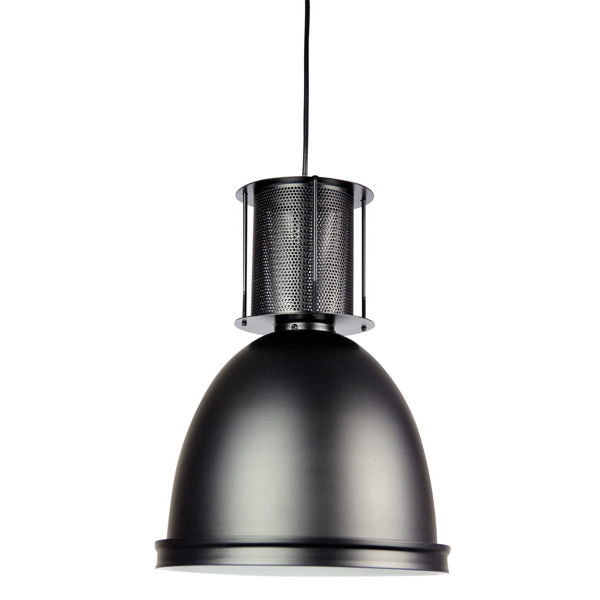 Oriel Lighting Bay 28 Black Retro Industrial Single Pendant