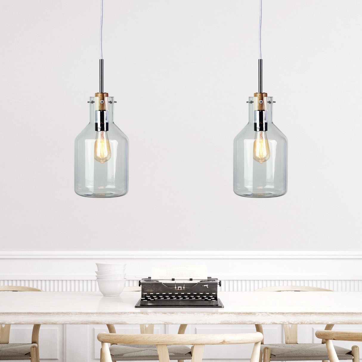 Oriel Lighting HOLBECK.17 Scandi Clear Glass Pendant