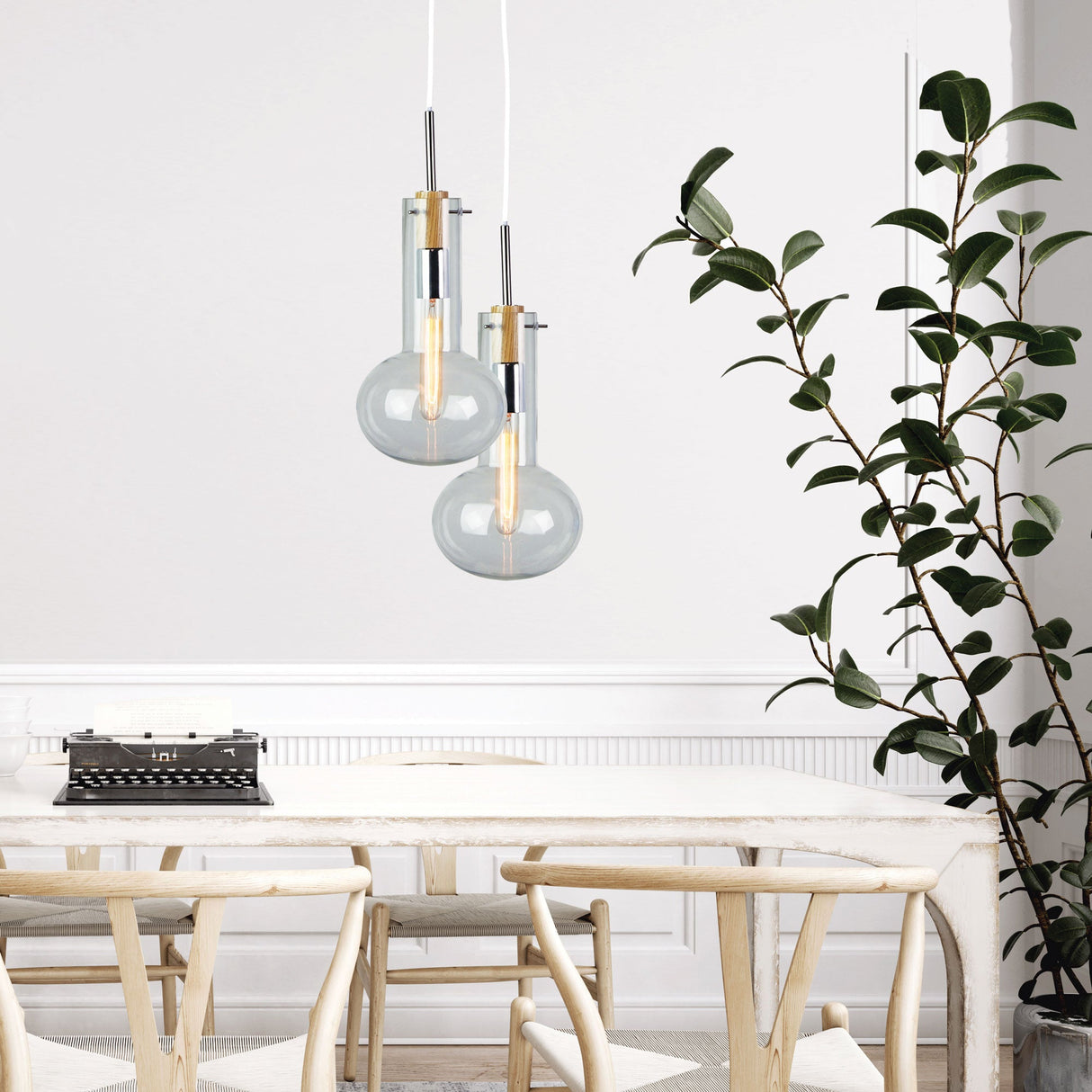 Oriel Lighting HOLBECK.19 Scandi Clear Glass Pendant