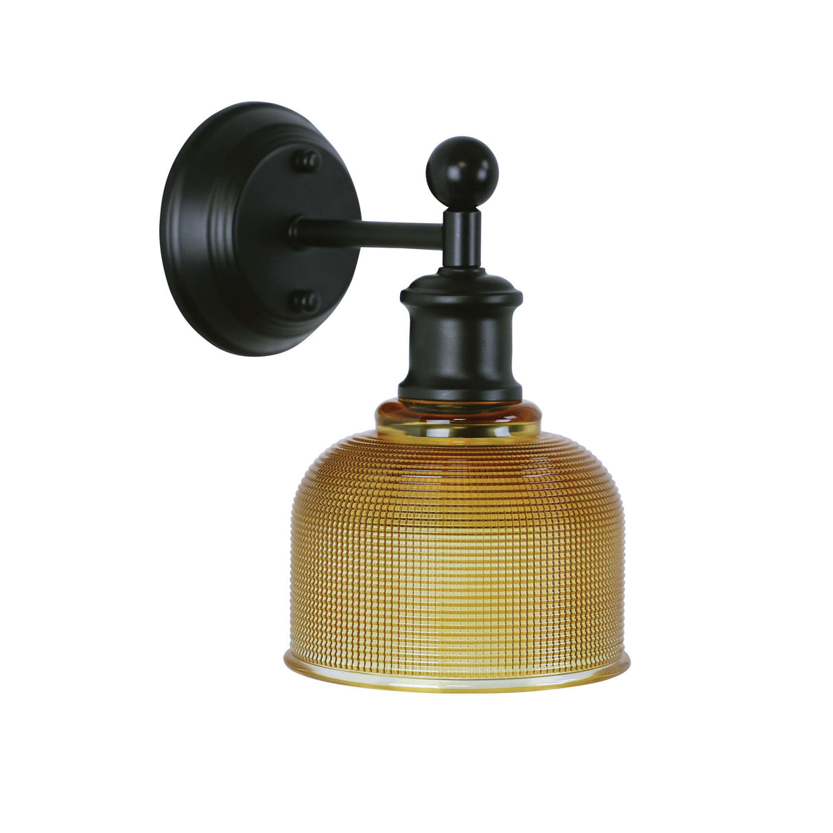 Oriel Lighting Brighton Wall Light Black/Amber