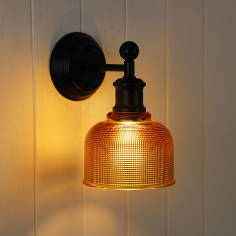 Oriel Lighting Brighton Wall Light Black/Amber