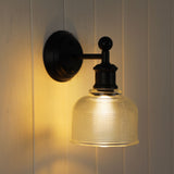 Oriel Lighting Brighton Wall Light Black/Clear