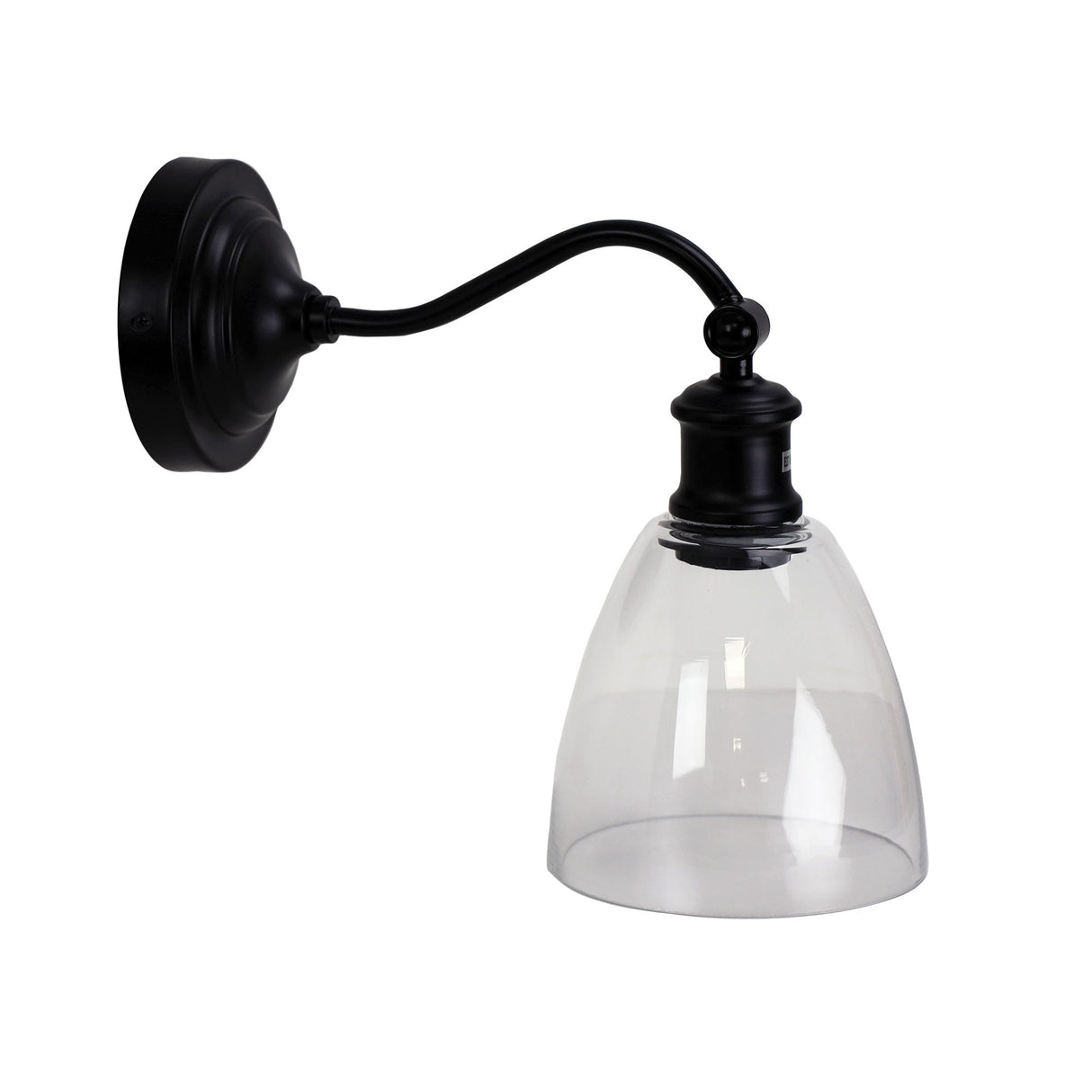 Oriel Lighting Warwick Wall Light Black/Clear