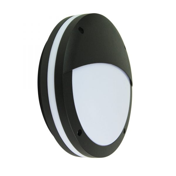 Oriel Lighting TONATO EYELID Black IP54 Outdoor Bulkhead Light