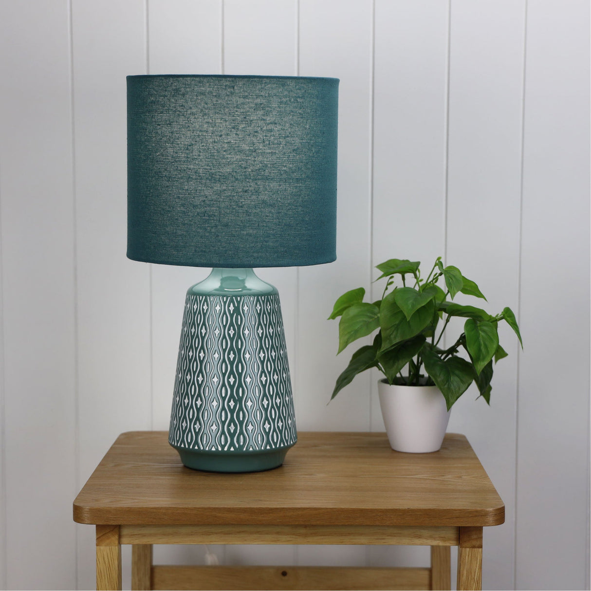 Oriel MOANA Ceramic Table Lamp with Shade in 6 Colours