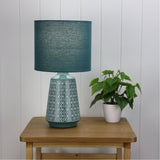 Oriel MOANA Ceramic Table Lamp with Shade in 6 Colours