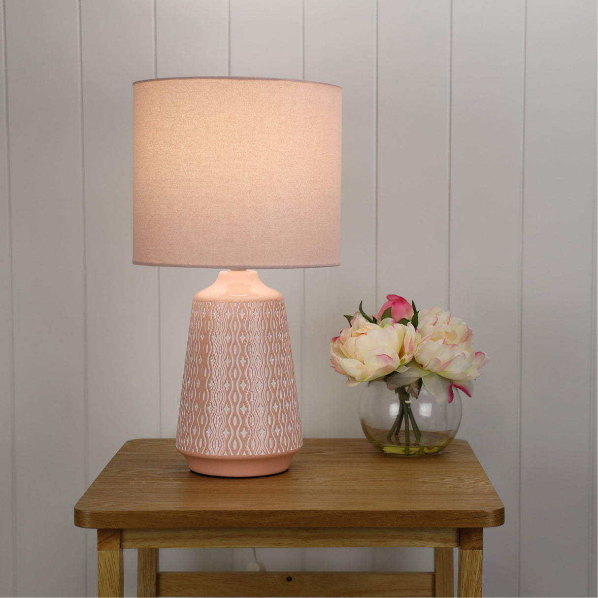 Oriel MOANA Ceramic Table Lamp with Shade in 6 Colours