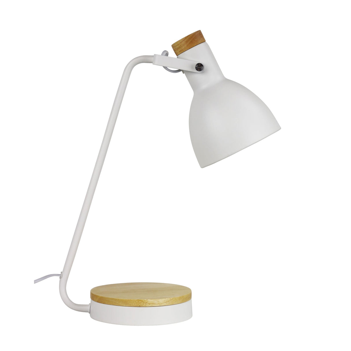 Oriel Lighting Benny Desk Lamp White & Blonde