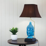 Oriel Lighting Jade Buddha Chinese Ceramic Table Lamp with Shade