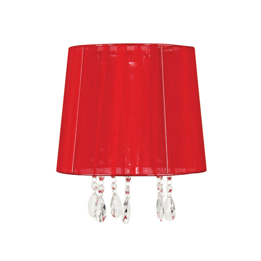 Oriel Lighting 27cm Abbey Red Organza Ribbon Shade