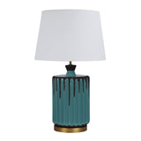 Oriel Lighting AZURE Ancient Ceramic Jar Table Lamp