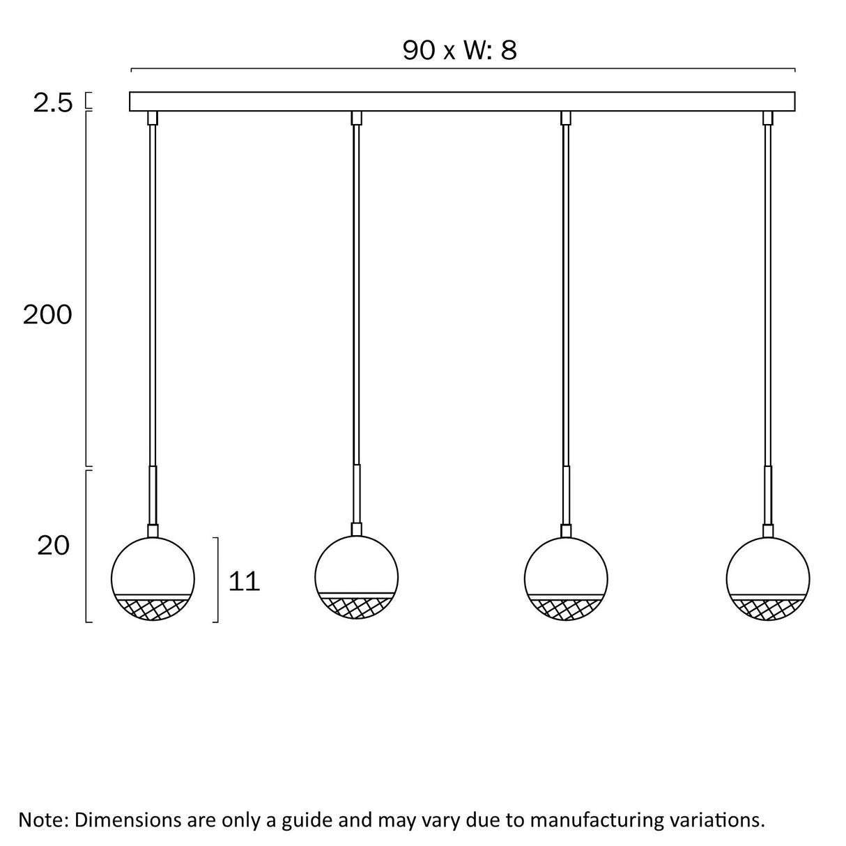 Telbix Oneta 4 Lights Pendant