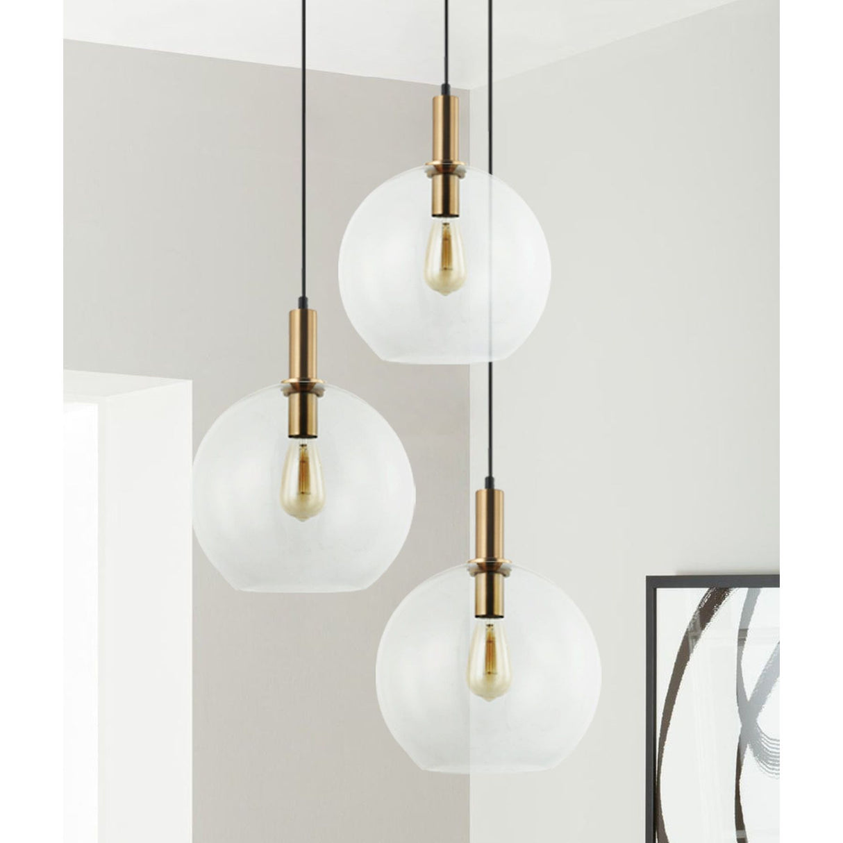 CLA PATERA Interior Glass with Extended Bronze Highlight Pendant Lights