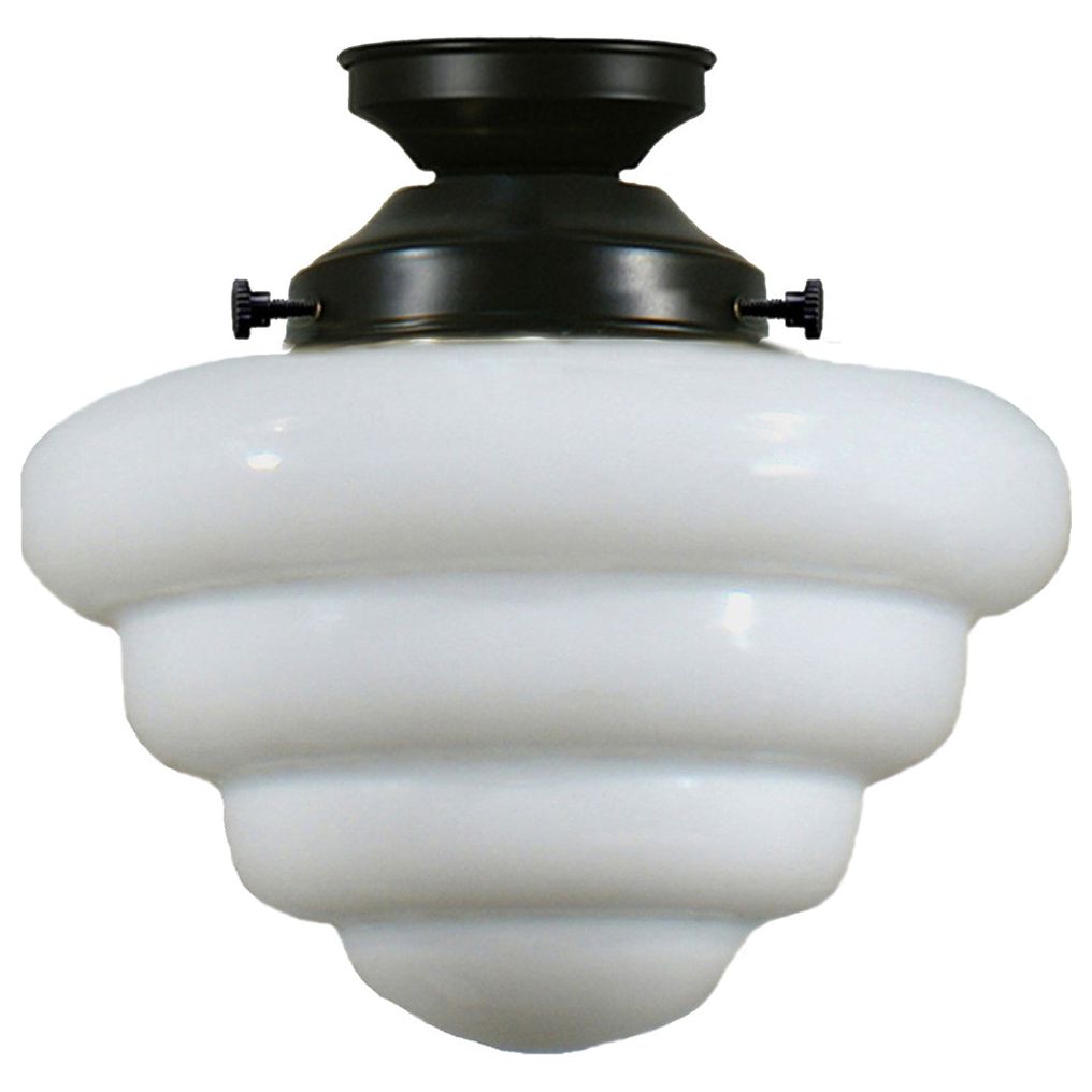 Lighting Inspiration Beehive 10'' Opal Batten Fix Light Patina Black