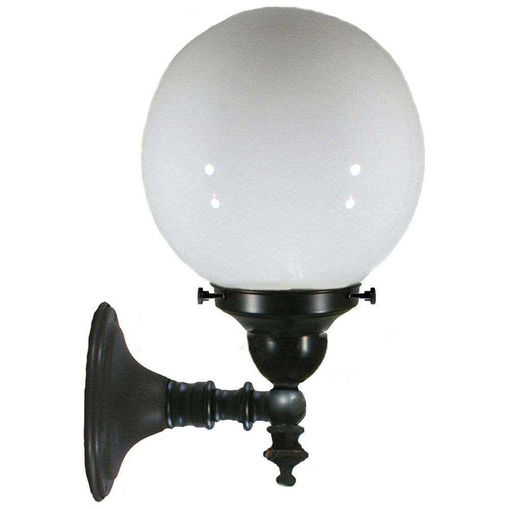 Lighting Inspiration Koscina 1Lt Wall Bracket Sphere 6'' Opal Patina Black