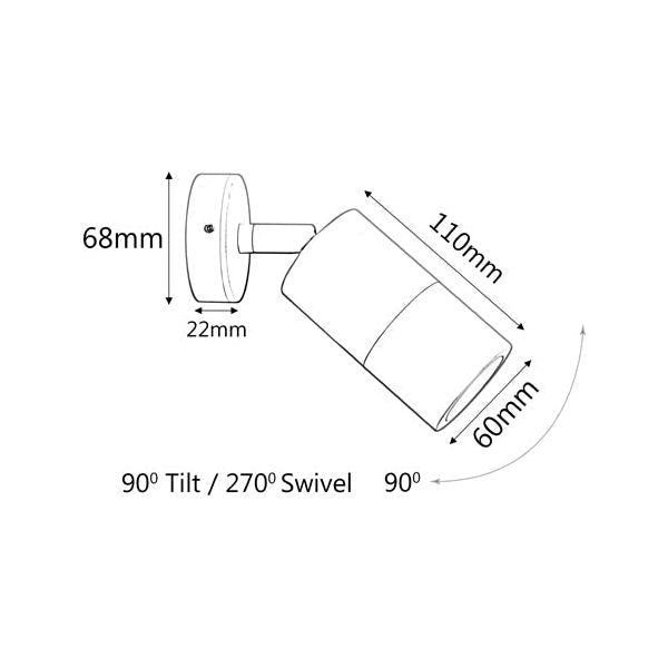 CLA Mr16 Single Adjustable Exterior Wall Pillar Lights