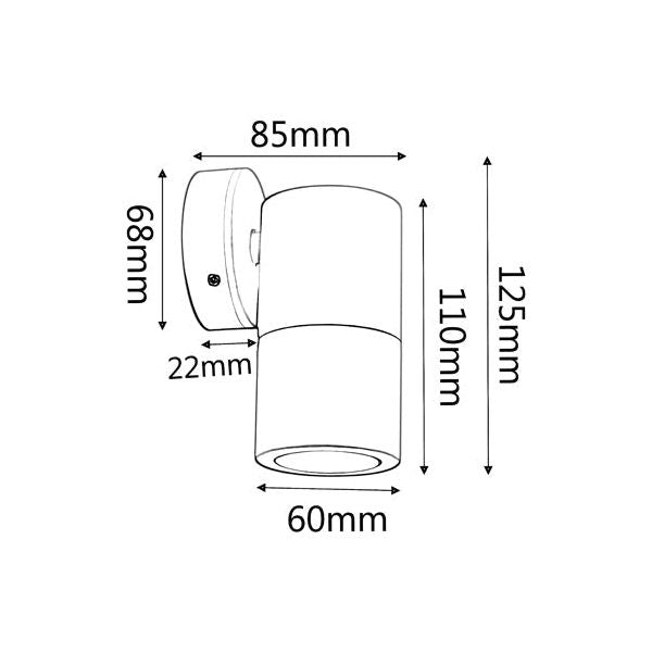 CLA Mr16 Single Fixed Exterior Wall Pillar Lights