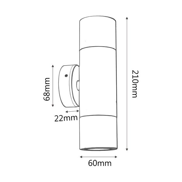 CLA Gu10 Exterior Wall Pillar Lights Copper IP65